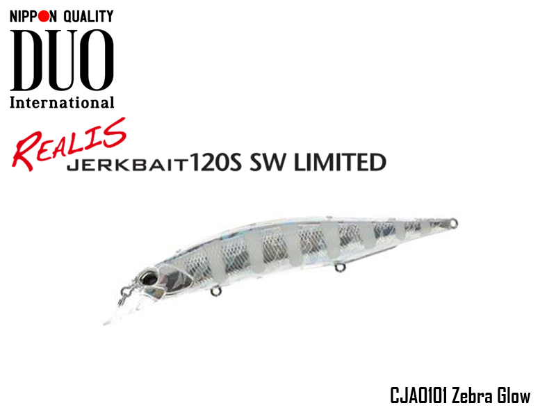 DUO Realis Jerkbait 120S SW (Weight: 21.6gr, Color: CJA0101 Zebra Glow)
