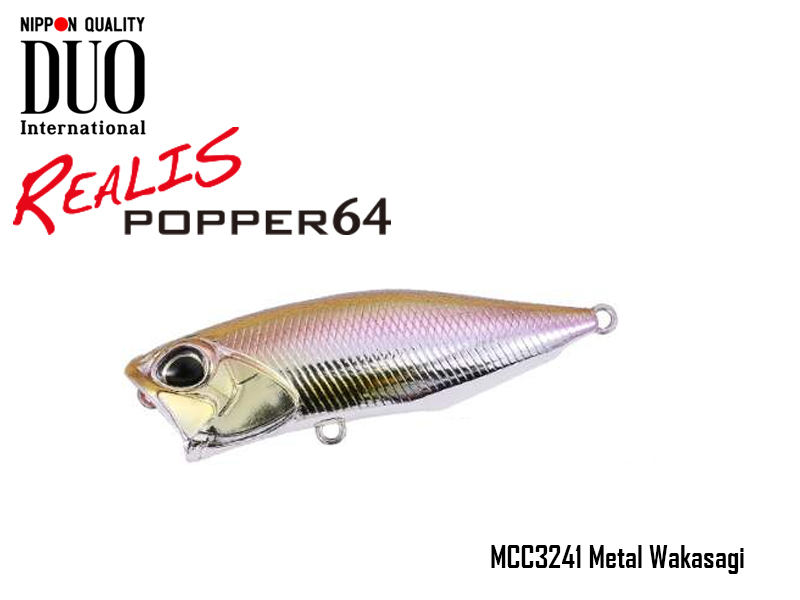 DUO Realis Popper 64 Lures (Length: 64mm, Weight: 9.0g, Model: MCC3241 Metal Wagasagi)
