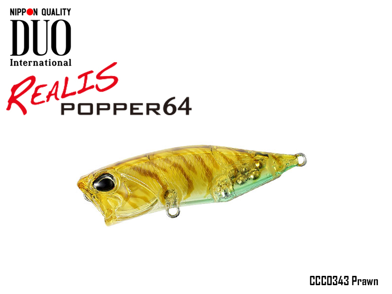 DUO Realis Popper 64 Lures (Length: 64mm, Weight: 9.0g, Model: CCC0343 Prawn)