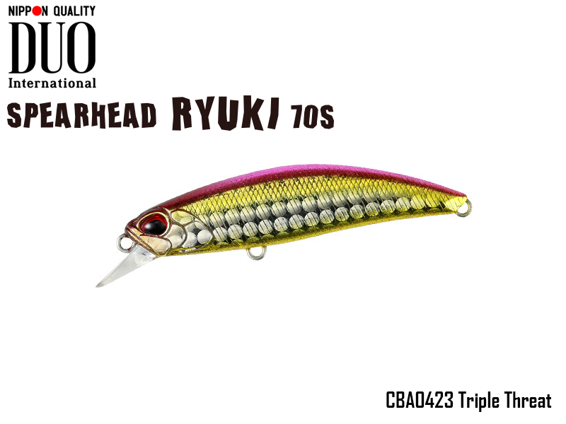 DUO Spearhead Ryuki 70S (Length: 70mm, Weight: 9gr, Color: CBA0423 Triple Threat)