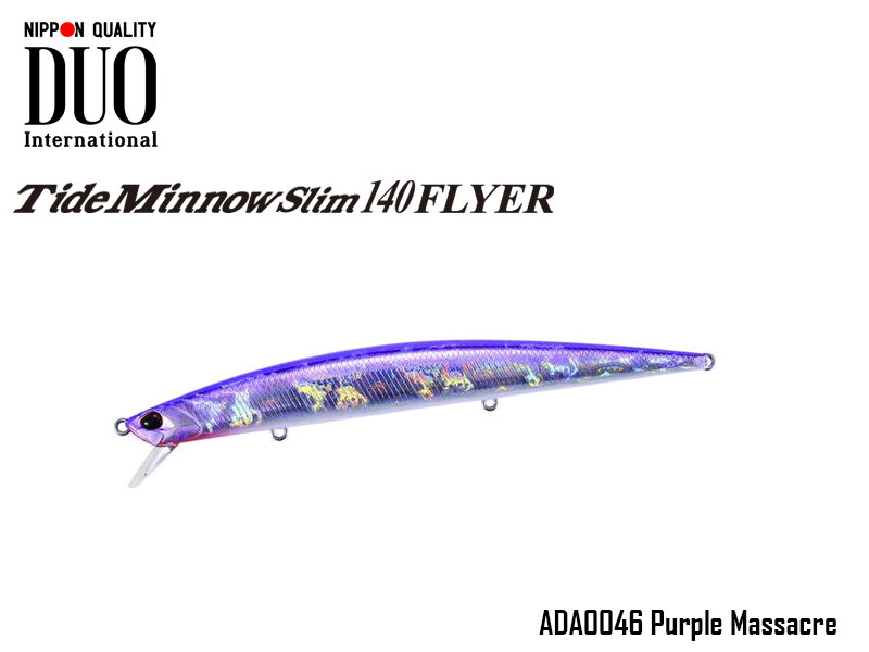 DUO Slim Tide Minnow 140 Flyer Lures (Length: 140mm, Weight: 21g, Model: ADA0046 Purple Massacre)