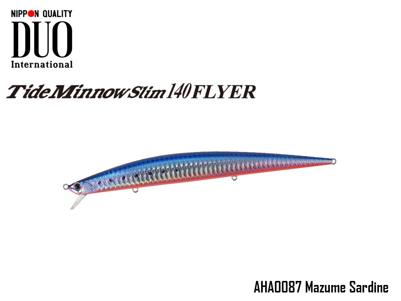 DUO Slim Tide Minnow 140 Flyer Lures (Length: 140mm, Weight: 21g, Model: AHA0087 Mazume Sardine)