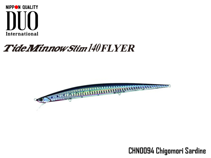 DUO Slim Tide Minnow 140 Flyer Lures (Length: 140mm, Weight: 21g, Model: CHN0094 Chigomori Sardine)