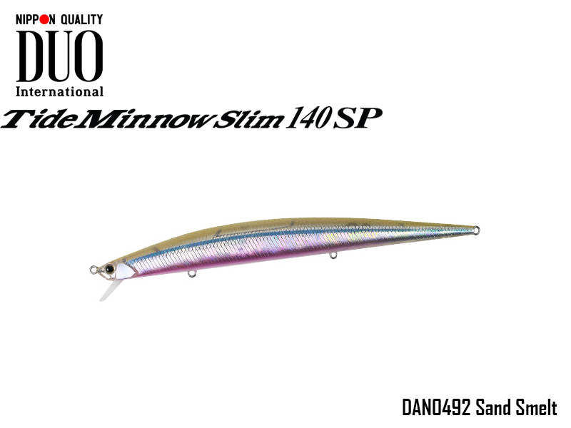 Duo Tide Minnow Slim 140SP (Length: 140mm, Weight: 18.6gr, Color: DAN0492 Sand Smelt)