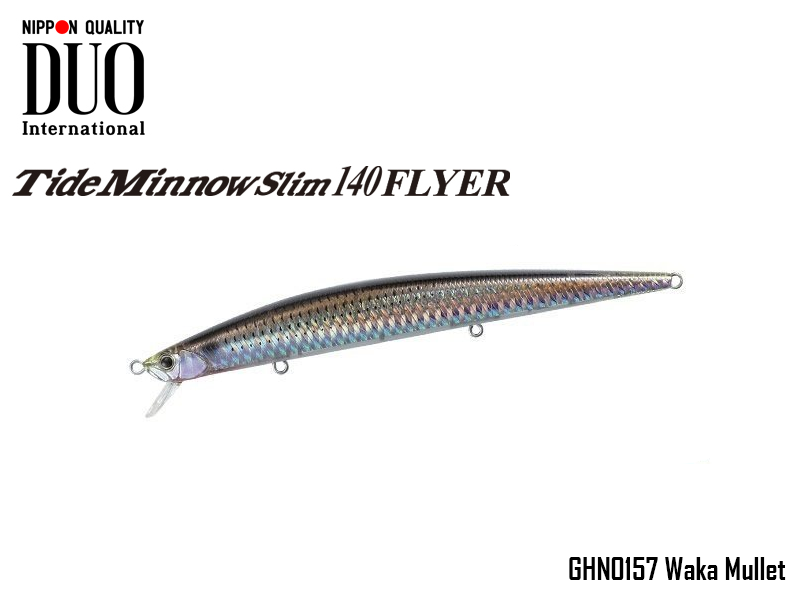 DUO Slim Tide Minnow 140 Flyer Lures (Length: 140mm, Weight: 21g, Model: GHN0157 Waka Mullet)