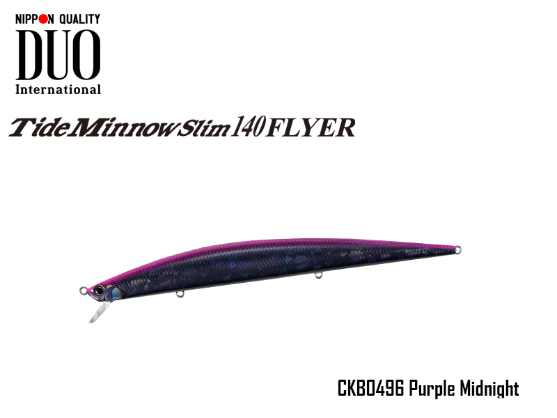 DUO Slim Tide Minnow 140 Flyer Lures (Length: 140mm, Weight: 21g, Model: CKB0496 Purple Midnight)