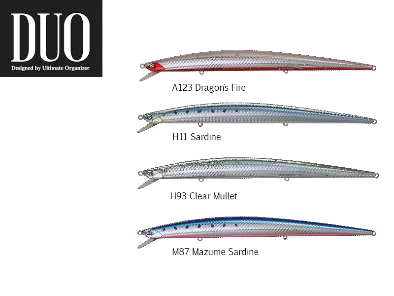 DUO Tide-Minnow Slim 200 Lures (Length: 200mm, Weight: 27g, Model: Clear Mullet)