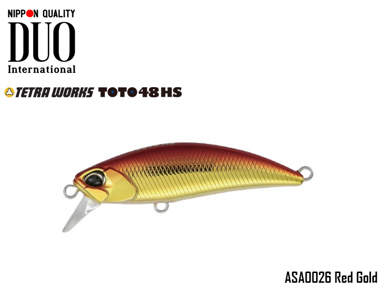 DUO Tetra Works ToTo 48HS (Length: 48mm, Weight: 4.3g, Color: ASA0026 Red Gold)