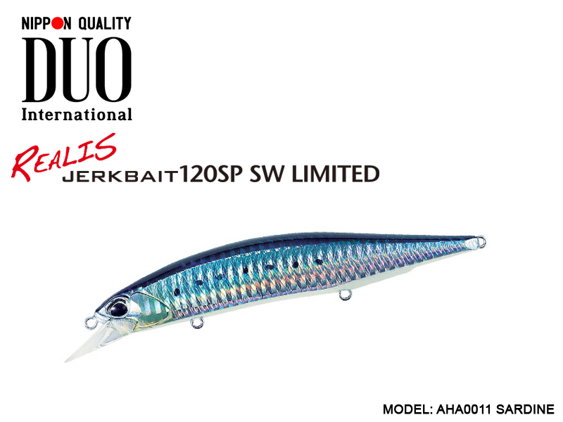 DUO Realis Jerkbait 120SP SW Limited (Length: 120mm, Weight: 18.2gr, Color: AHA0011 Sardine)