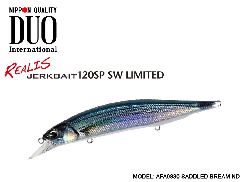 DUO Realis Jerkbait 120SP SW Limited (Length: 120mm, Weight: 18.2gr, Color: AFA0830 Saddled Bream ND)