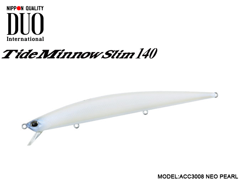 DUO Tide Minnow Slim 140 Lures (Length: 140mm, Weight: 18g, Model: ACC3008 Neo Pearl)