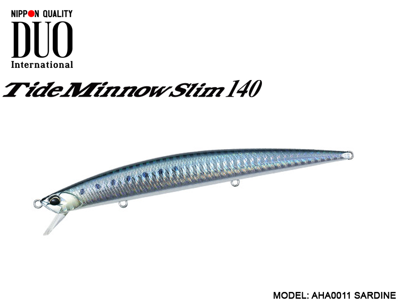 DUO Tide Minnow Slim 140 Lures (Length: 140mm, Weight: 18g, Model: AHA0011 Sardine)