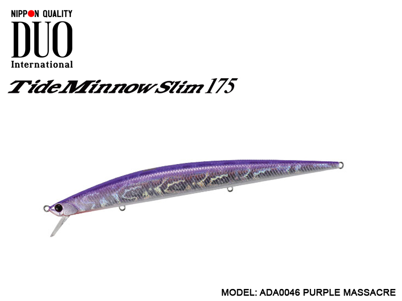 DUO Tide-Minnow Slim 175 Lures (Length: 175mm, Weight: 27g, Color: ADA0046 Purple Massacre)