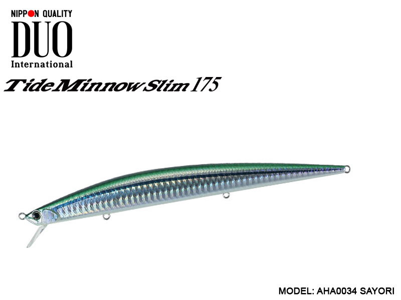 DUO Tide-Minnow Slim 175 Lures (Length: 175mm, Weight: 27g, Color: AHA0034 Sayori)