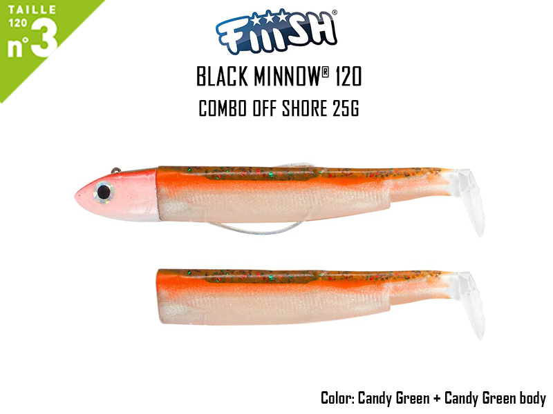 FIIISH Black Minnow 120 - Combo Off Shore (Weight: 25gr, Color: Candy Green + Candy Green body)