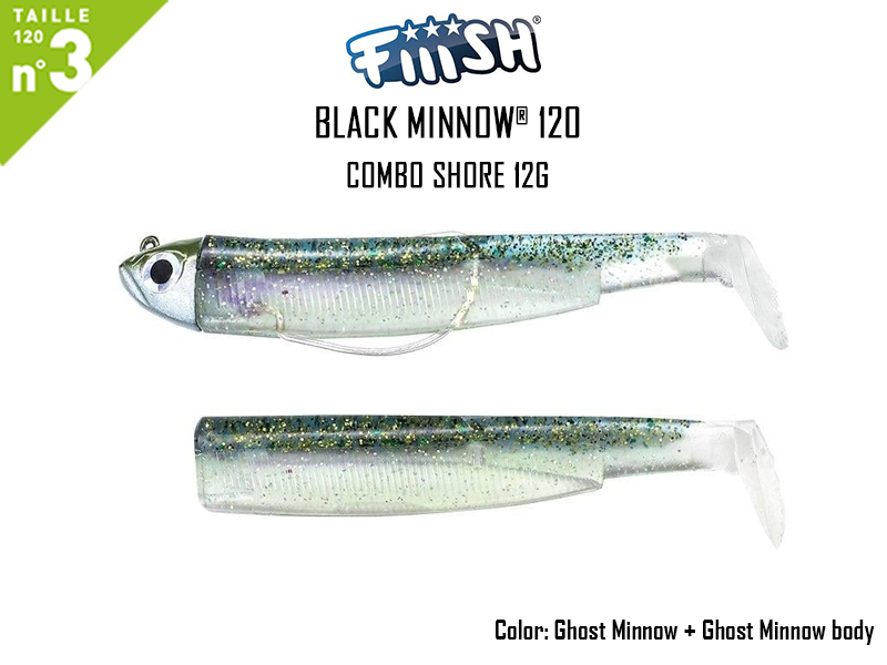 FIIISH Black Minnow 120 - Combo Shore (Weight: 12gr, Color:Ghost Minnow + Ghost Minnowi body)