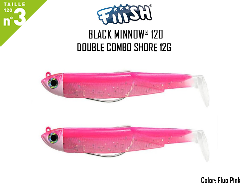 FIIISH Black Minnow 120 - Double Combo Shore (Weight: 12gr, Color: Fluo Pink)