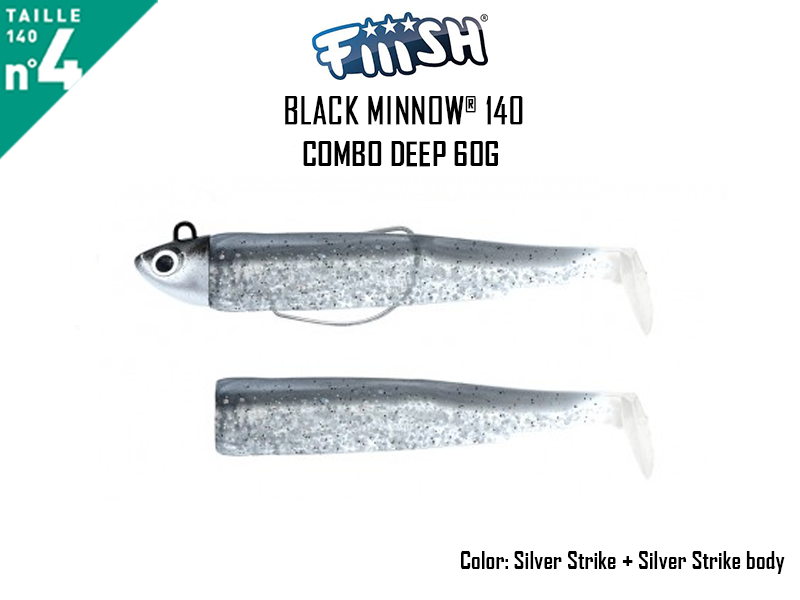 FIIISH Black Minnow 140 - Combo Deep (Weight: 60gr, Color: Silver Strike + Silver Strike body)