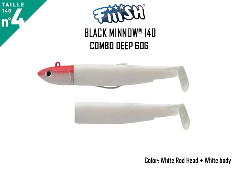 FIIISH Black Minnow 140 - Combo Deep (Weight: 60gr, Color: White Red Head + White body)