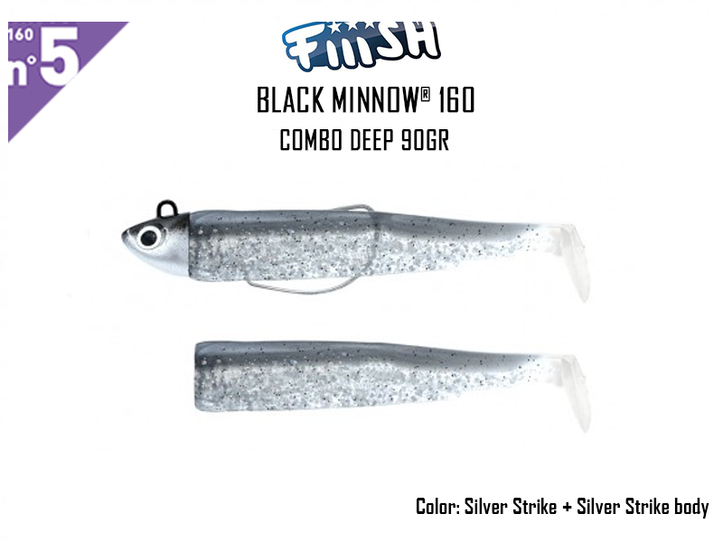 FIIISH Black Minnow 160 - Combo Deep (Weight: 90gr, Color: Silver Strike + Silver Strike body)