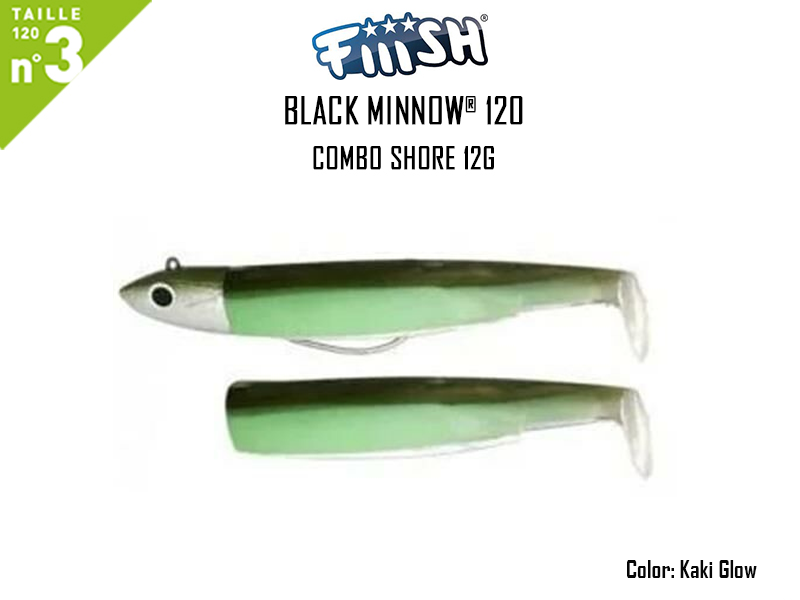 FIIISH Black Minnow 120 - Combo Shore (Weight: 12gr, Color: Khaki Glow+ Khaki Glow body)
