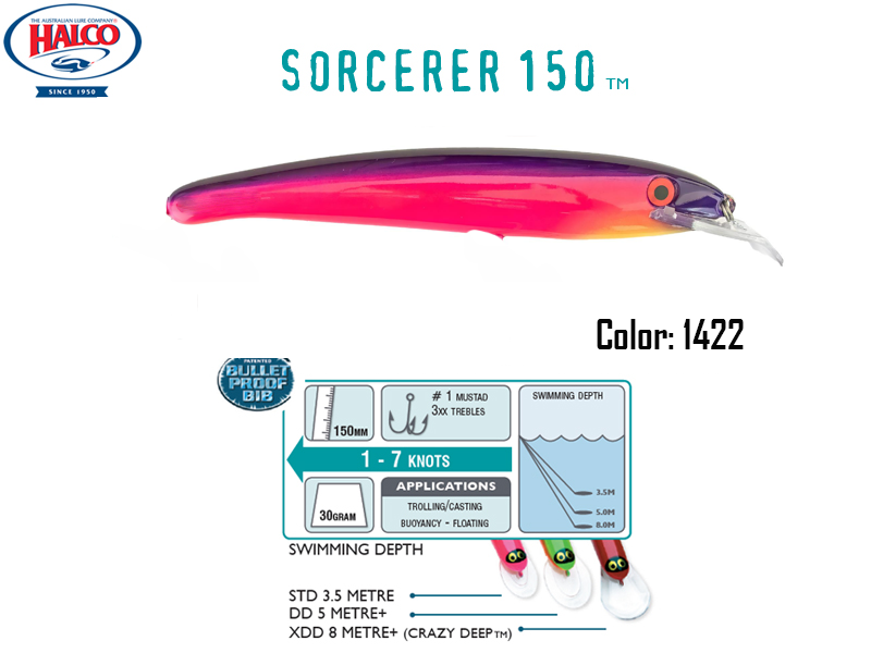 Halco Sorcerer 150DD (150mm, 30g, Color: #1422)