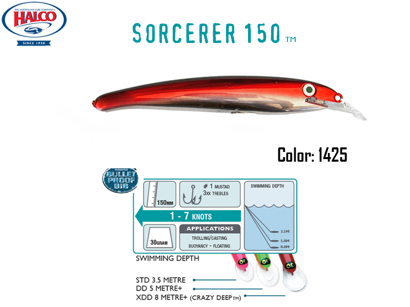 Halco Sorcerer 150DD (150mm, 30g, Color: #1425)