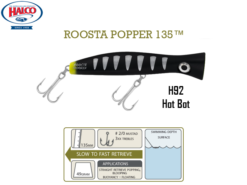 Halco Roosta Popper 135 (135mm, 49gr, Color: H92)