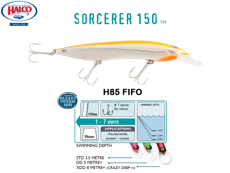 Halco Sorcerer 150DD (150mm, 30g, Color: #H85)