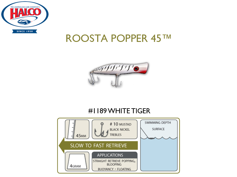 Halco Roosta Popper 45 (Length: 45mm, Weight: 4gr, Color: 1189)