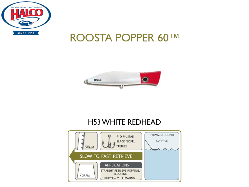 Halco Roosta Popper 60 (Length: 60mm, Weight: 7gr, Color: H53)