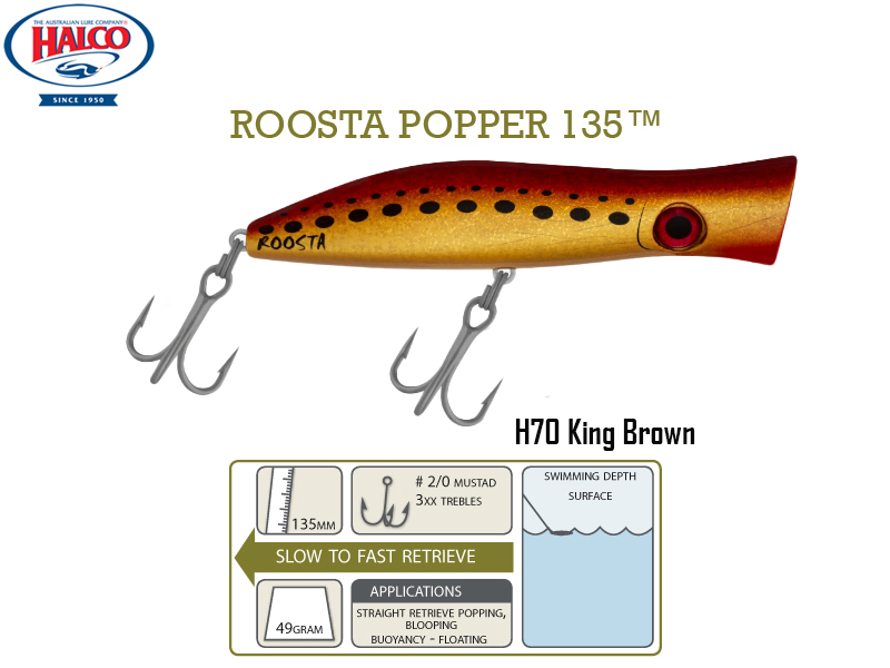 Halco Roosta Popper 135 (135mm, 49gr, Color: H70)