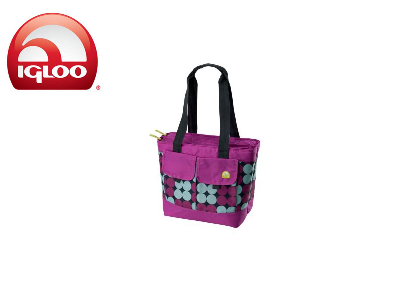 Igloo Cooler Dual Compartment 24 - Polka Dots (Pink, 24 Cans/ 18 Liters)