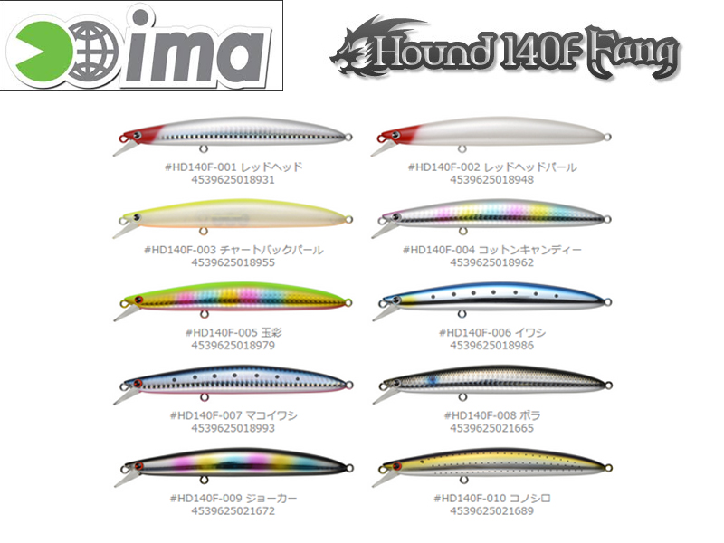 IMA Hound 140F Fang (Length:140mm, Weight:22gr, Color:#008 Bora)