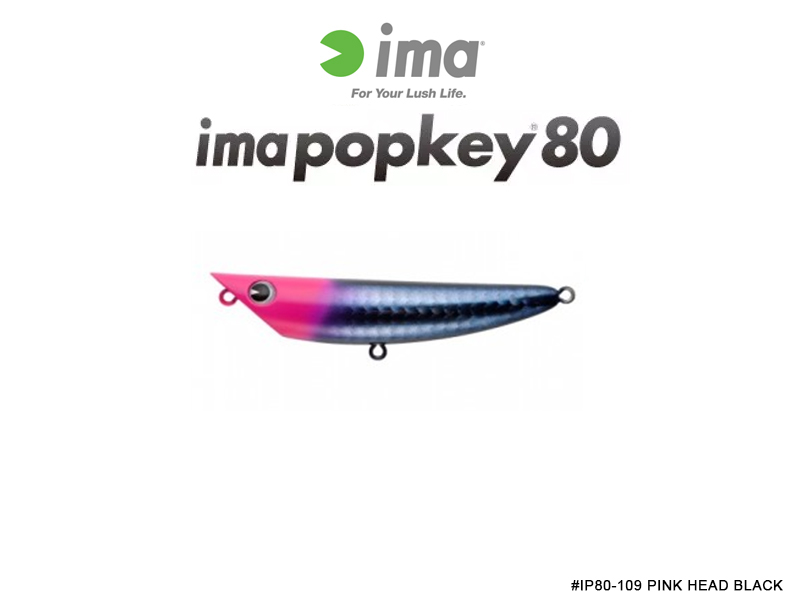 IMA Popkey (Length:80mm, Weight:9gr, Color:#IP80-109 Pink Head Black)