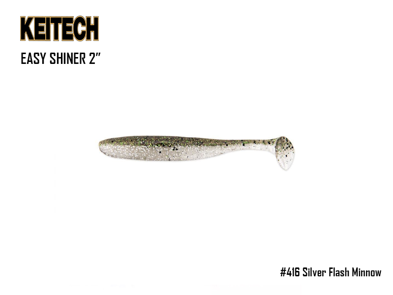 Keitech Easy Shiner 2" (Length: 2", Pack: 12pcs, Color: #416T Silver Flash Minnow)