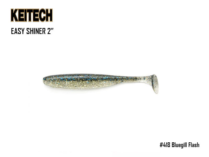 Keitech Easy Shiner 2" (Length: 2", Pack: 12pcs, Color: #418 Bluegill Flash)