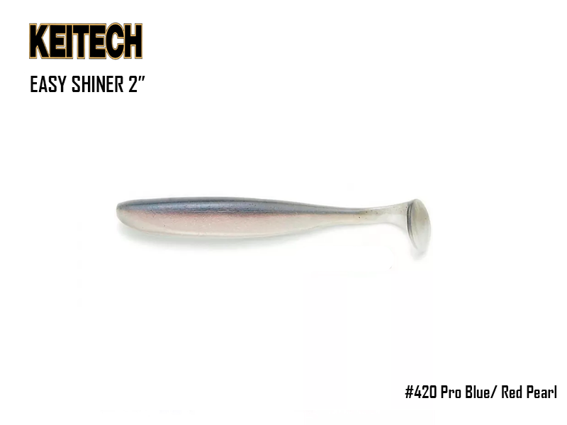 Keitech Easy Shiner 2" (Length: 2", Pack: 12pcs, Color: #420 Pro Blue Red Pearl)