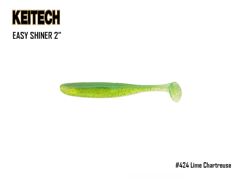 Keitech Easy Shiner 2" (Length: 2", Pack: 12pcs, Color: #424 Lime Chart)