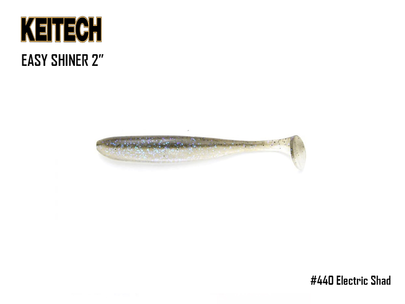 Keitech Easy Shiner 2" (Length: 2", Pack: 12pcs, Color: #440T Electric Shad)