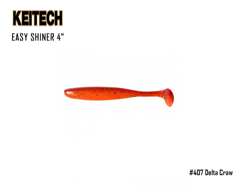 Keitech Easy Shiner 4" (Length: 4", Pack: 7pcs, Color: #407 Delta Craw)