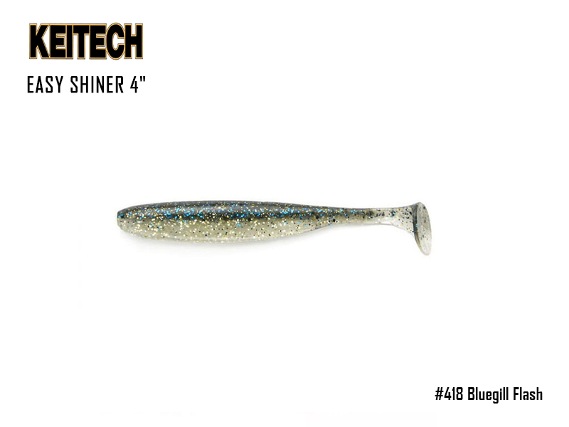 Keitech Easy Shiner 4" (Length: 4", Pack: 7pcs, Color: #418 Bluegill Flash)