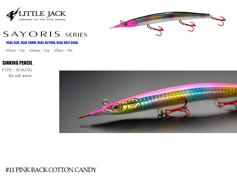 Little Jack Sayoris 155 (Length: 155mm, Weight: 19gr, Color: #11 Pink Back Cotton Candy)