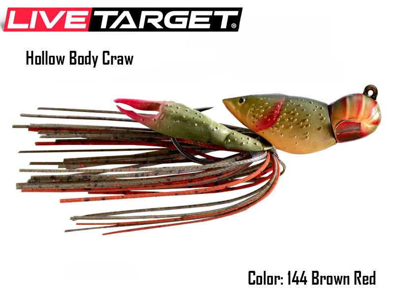 Live Target Hollow Body Craw (Size: 45mm, Weight: 14gr, Color: 144 Brown/Red)
