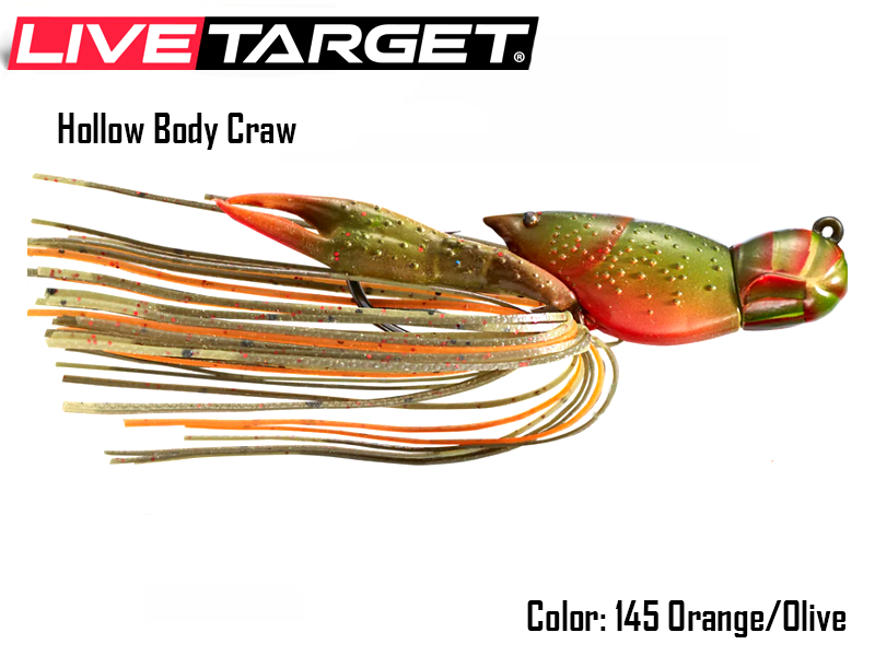 Live Target Hollow Body Craw (Size: 45mm, Weight: 14gr, Color: 145 Olive/Orange)