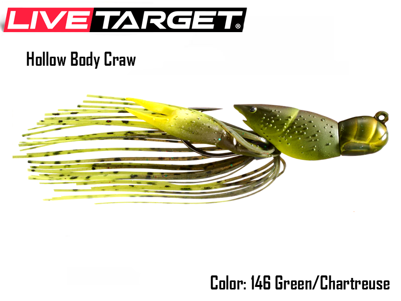 Live Target Hollow Body Craw (Size: 45mm, Weight: 14gr, Color: 146 Green/Chartreuse)
