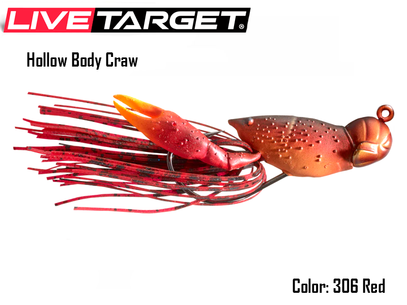 Live Target Hollow Body Craw (Size: 45mm, Weight: 14gr, Color: 306 Red)