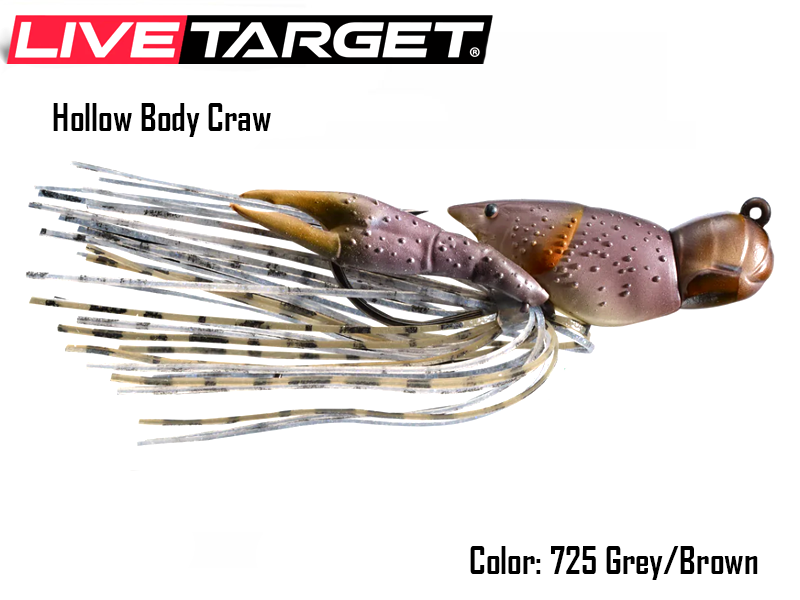 Live Target Hollow Body Craw (Size: 45mm, Weight: 14gr, Color: 725 Grey/Brown)