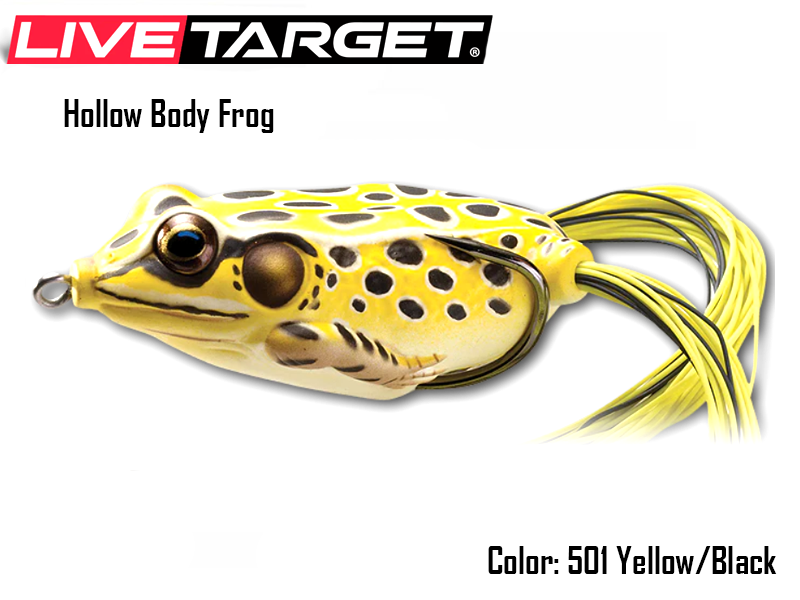 Live Target Hollow Body Frog (Size: 55mm, Weight: 18gr, Color: 501 Yellow/Black)