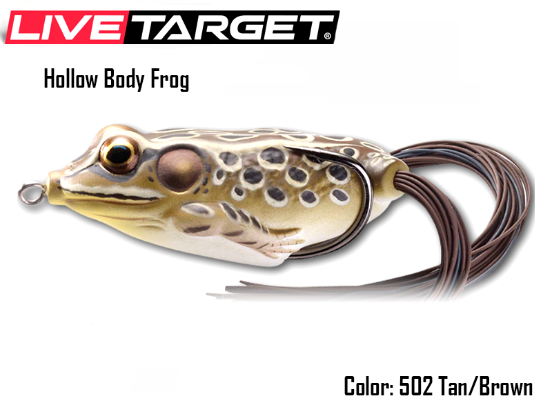 Live Target Hollow Body Frog (Size: 55mm, Weight: 18gr, Color: 502 Tan/Brown)
